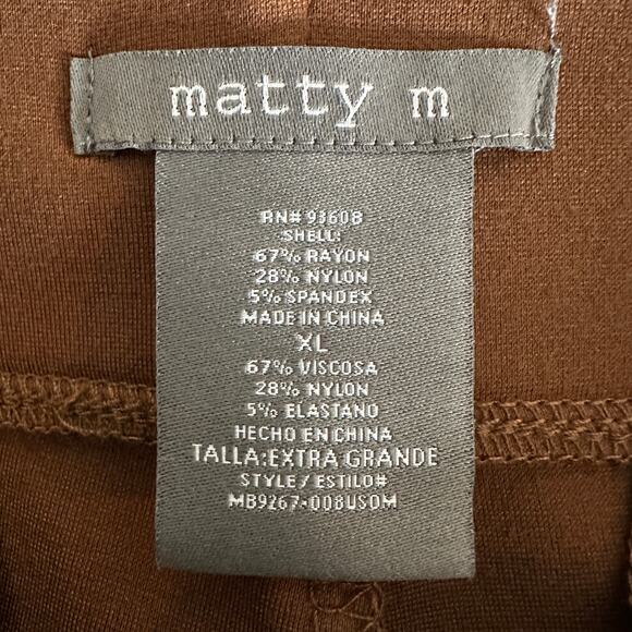 NEW Matty M Womens Pull On Straight Leg Office Pants XL Tobacco Brown Academia - Picture 7 of 8